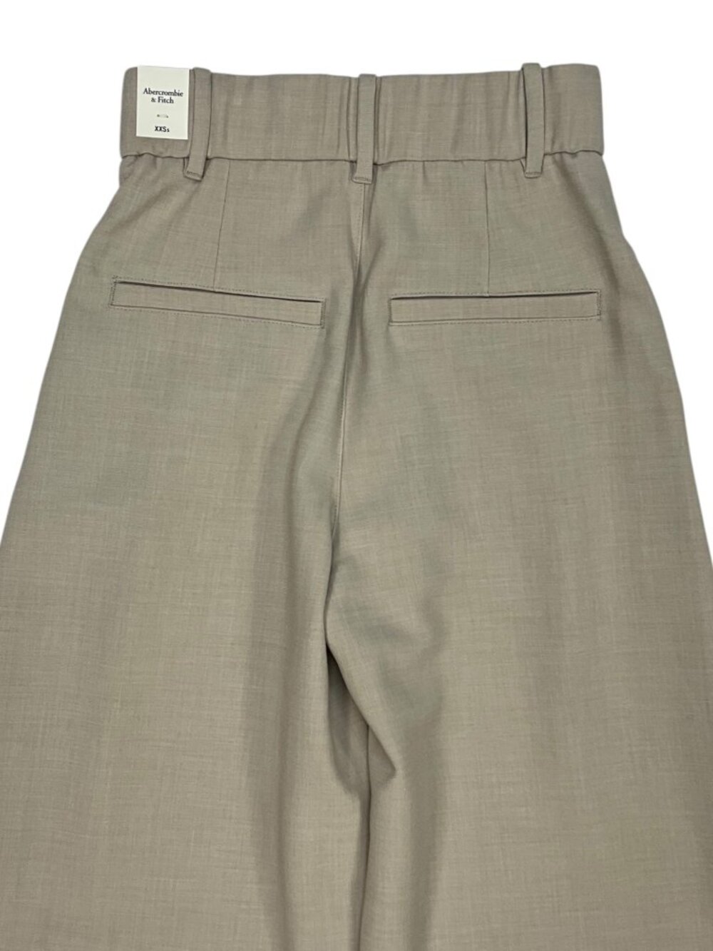 Abercrombie & Fitch A&F Sloane Tailored Wide Leg Pant XXS Short Cream NEW - Picture 8 of 12